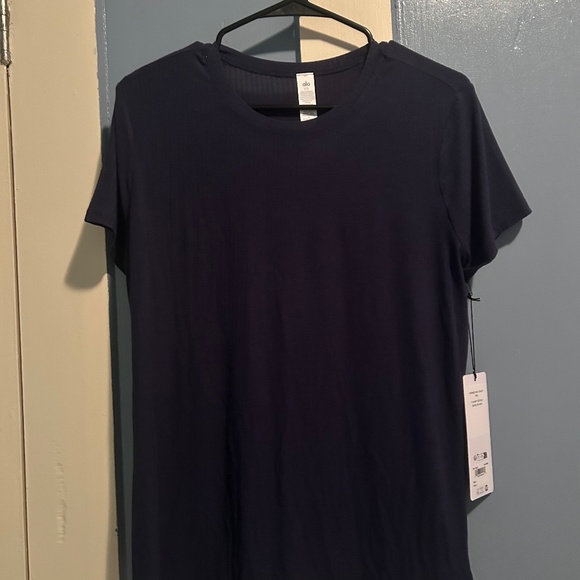 ALO Navy Ribbed Seacoast Tee - Picture 1 of 4